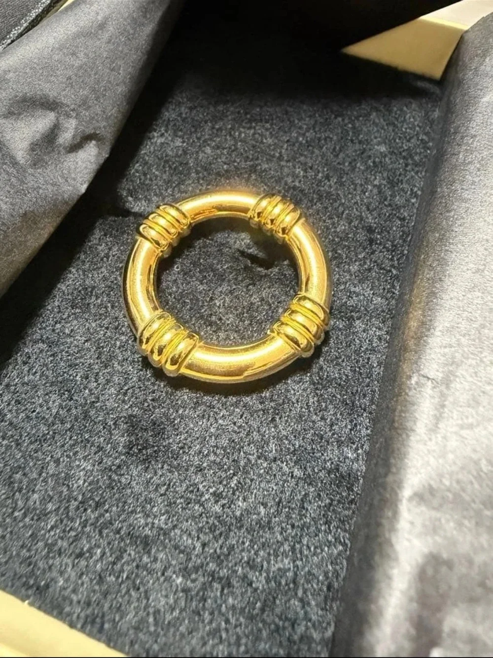 Hermes Gold Tone Ring Scarf Clip